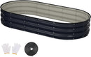 Raised Garden Bed, 6x3x1ft Galvanized Outdoor Planter Beds with Safety Edging and Gloves, Oval Metal Planter Box for Gardening Vegetables Flowers Herb by GreenHaven Gardens