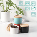 Sweejar Kitchen Canisters Ceramic Food Storage Jar, Stackable Containers with Airtight Seal Wooden Lid for Serving Ground Coffee, Tea, Sugar, Spice and More - 5 Fl Oz(Red) by CozyNest Decor