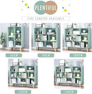 IOTXY Wooden Open Shelf Bookcase - 3-Tier Floor Standing Display Cabinet Rack with Legs, 8 Cubes Bookshelf, Tiffany-Green by CozyNest Decor