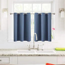 ChrisDowa Small Window Curtains for Kitchen and Bedroom - Grommet Short Thermal Insulated Room Darkening Curtains (2 Panels, Stone Blue, 52 x 36 Inch) by CozyNest Decor
