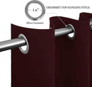 Easy-Going Blackout Curtains for Bedroom, Solid Thermal Insulated Grommet and Noise Reduction Window Drapes, Room Darkening Curtains for Living Room, 2 Panels (52x46 in,Wine) by CozyNest Decor