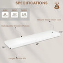 White Floating Wood Shelves for Wall 48 Inch, 8 in Deep Pine Shelf Floating Home Decor, Heavy Duty Shelf Hold 100 lbs, Wall Shelves for Bathroom Living Room Kitchen Bedroom Office Book, Set of 2 by CozyNest Decor