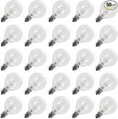 Brightown G40 Replacement Light Bulbs, 5W Clear Globe Bulb fits E12 C7 Candelabra Screw Base Sockets, 1.5 Inch Dimmable Light Bulbs for Indoor Outdoor Patio Decor, Pack of 50 by GreenHaven Gardens