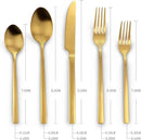 Stainless Steel Flatware Set Hand Forged 18/10 Silverware Set Cutlery Set Gold Cuboid Handle Matte Finished 40 Pieces Service for 8 by CozyNest Decor