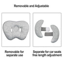 2 in 1 Baby Support Pillow, Adjustable Banana Shape Baby Neck Head Travel Pillow Stroller Insert Cushion for Kids, Toddler, Gray by TinyTreasures Baby Boutique