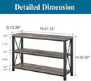 BON AUGURE Rustic Sofa Table Behind Couch, Industrial Console Tables for Entryway, 3 Tier Wood Shelves Entry Table with Storage for Foyer, Hallway, Front Door (47 Inch, Dark Grey Oak) by CozyNest Decor