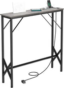31.5‘’ Console Table, Skinny Entryway Table with Fast-Charging Station, Narrow Long Sofa Table, Behind Slim Couch Table for Entrance, Hallway, Living Room Decor ST-GY80-1 by CozyNest Decor