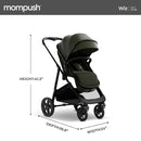 Mompush Wiz 2 in 1 Baby Stroller with Bassinet Mode, Convertible Infant Stroller for Newborn and Toddler with Reversible Seat and Large UPF 50+ Canopy by TinyTreasures Baby Boutique