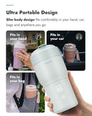 Papablic Pro Portable Bottle Warmer for Travel– Fast Heating, Steam Sterilizer, 30W Fast Charge, 5-Temp Control, Easy-Clean Wide Mouth, Baby Milk Warmer for Breastmilk & Formula, Almond Rose by TinyTreasures Baby Boutique