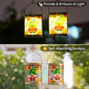 Starsoul 2 Pack Hanging Solar Lantern Outdoor Waterproof Glass Gnome and Sunflowers Decorative Solar Lights for Outside Garden Yard Table Patio Decor by GreenHaven Gardens