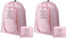 2 Pcs Travel Laundry Bag Washable Dirty Clothes Bag with Drawstring and Zipper for Suitcase, 22 x 18 Inch (Pink,Classic) by TinyTreasures Baby Boutique