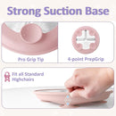 Stainless Steel Suction Plates for Toddlers, 9" Divided Kids Baby Plates with Removable Silicone Suction, Non Toxic Non Slip Portion Control Snack Dishes 3 Packs, Pink Beige Lilac by TinyTreasures Baby Boutique