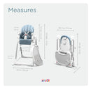 KÜB 3-in-1 Foldable Baby High Chair, 7 Height & 4 Recline Adjustable Seat & Tray for Easy Clean, 2 Locking Wheels, Multifunctional Infant High Chairs for Babies and Toddlers (Blue, with Toys) by TinyTreasures Baby Boutique