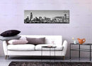 DJSYLIFE Chicago Skyline Wall Art - Black and White Modern Panoramic Cityscape Night View Picture Painting Bedroom Office Living Room Kitchen Home Decoration - Ready to Hang 13.8 "x 47.3" - Chicago 2 by CozyNest Decor