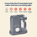 BEABA Babycook Solo 4 in 1 Baby Food Maker, Puree Steamer and Blender for Purees, Grinder with Auto Steam Cooking, Lrg Capacity 4.5 Cups 27 Servings in 20 Mins, Eucalyptus by TinyTreasures Baby Boutique