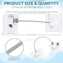 12 Pack Refrigerator Lock with 12 Keys Fridge Locks Combination Adhesive Child Safety Cabinet Freezer Door Lock Adult File Drawer Kitchen Appliance Furniture Closet(White) by TinyTreasures Baby Boutique