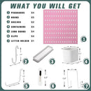 Pegboard Combination Kit, 25.2" x 25.2" Wall Mounted Storage Set with 4 Pegboards & 20 Accessories Hanging, Peg Boards Organizer by CozyNest Decor