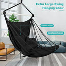 Outerman Hammock Chair, Hanging Chair with 3 Cushions and Foot Rest Support, Sturdy Metal Spreader Bar Max 500Lbs, Swing Chair for Bedroom, Indoor & Outdoor, Patio, Porch or Tree（Black）… by GreenHaven Gardens