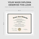Homeforia 16x20 Diploma White Frame, High End Oak 16 x 20 Certificate Wood Frames with Mat 14 by 17 inch, 20x16 Document Frame Matted to 14x17, Wooden Degree Frames, Tempered Glass, Wall Kit, Set of 1 by CozyNest Decor