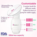 NatureBond Silicone Breast Pump with lid, Stopper, Strap, Pouch. Breastfeeding Essential Premium All in 1 Set. 3.4oz 100ml (Premium All-in-ONE) by TinyTreasures Baby Boutique