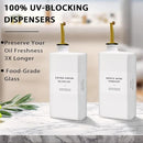 Olive Oil Dispenser Bottle for Kitchen, 16.9oz Soy Sauce Dispenser, UV Protected Oil&Vinegar Cruet Set, Soy Sauce Dispenser (White, Set of 2) by CozyNest Decor