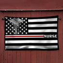 FLAGWIX American Flag-Nurse Flag Thin Red Line Nurse Grommet Flag TRN1388GFv1, 3x5 ft., No Flag Pole Rings-USA Heavy Duty Flags Canvas Cotton-Durable Indoor Outdoor Flag by GreenHaven Gardens