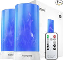 【Upgraded】 LED Flame Lights with Remote & Timer, 4-Mode Rechargeable Battery Operated Flameless Candles, Waterproof Pillar Flickering Lanterns for Room Patio Wedding Halloween Home Decor, Blue by GreenHaven Gardens