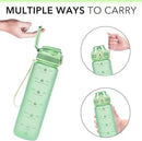 32oz Motivational Water Bottles with Time Marker & Fruit Strainer, Transparent Gradient Color Water Bottle with Times to Drink, Leakproof & BPA Free, Reusable Bottle with Strap (No Straw) by CozyNest Decor