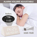 Kogonee Wooden Digital Alarm Clock, 0-100% Dimmer, 2 Alarm Settings, Weekday/Everyday Mode, 9 Mins Snooze, 12/24H, Temperature and Date Display for Office, Travel, Bedroom Alarm Clock (White) by CozyNest Decor