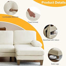 Karl home U-Shape Sectional Sofa Couch 111" Modern 4-Seat Sofa with Chaises Chenille Fabric Upholstered Covertible Couch with Wood Grain Legs for Living Room, Reception Room, Apartment, Beige by CozyNest Decor