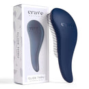 Crave Naturals Glide Thru Hair Brush - Detangler Brush for Curly, Straight, Wet or Dry Hair - Gentle Detangling Brushes for Adults, Kids, Toddlers - Hair Accessories for Women, 7.5"x3" - Blue by TinyTreasures Baby Boutique