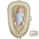 Baby Lounger - Baby Lounger for Newborn 0-24 Months, Breathable & Soft Cotton and Velvet Cover Baby Nest, Portable Tummy Time Lounger for Home and Travel, Ideal Baby Essentials & Shower Gifts by TinyTreasures Baby Boutique