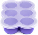 WeeSprout Silicone Freezer Tray with Clip on Lid Perfect Food Storage Container for Homemade Baby Food, Vegetable, Fruit Purees, and Breast Milk (Bright Purple, Six 3 Ounce Sections) by TinyTreasures Baby Boutique