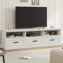 IDEALHOUSE 70in TV Stand for TVs up to 80", Mid Century Modern Entertainment Center with Storage Drawer and Open Shelves, TV Console Media Cabinet for Living Room, Bedroom, Antique White by CozyNest Decor