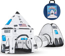 JOYIN White Rocket Ship Pop up Play Tent with Tunnel and Playhouse Kids Indoor Outdoor Spaceship Tent Set by TinyTreasures Baby Boutique