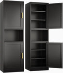 Tall Narrow Storage Cabinet 66.93" H Tall Bathroom Cabinet Metal Pantry Cabinets, 4 Adjustable Shelves for Kitchen, Home Office, Living Room, Dinning Room (20 inches Wide Black) by CozyNest Decor