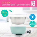 Elk and Friends Stainless Steel Bowls with Silicone Sleeve for Babies & Toddlers | Lids Included | Stay Put Suction | Cereal & Snack Bowls | 4 Pack by TinyTreasures Baby Boutique