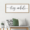 SRSZHIYUE Stay Awhile Sign Wall Decor Art 40"×15" Home Entryway Hallway Signs Large Wood Framed Wall Hanging (Wood) by CozyNest Decor