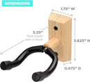 Bamboo Wood Guitar Wall Mount Hanger | Universal U-Shape Hook for Acoustic, Electric Guitar, Banjo & Bass by MobilevisionUS