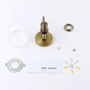 Yosoan 1-Light Brass Modern Vintage Indoor Wall Sconce, Vanity Single Luxury Hardwired Retro Textured Clear Oval Cone Glass Shade with Industrial Gooseneck Curved Rod Bathroom Lamp(Antique) by CozyNest Decor