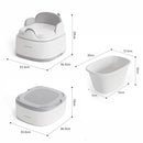 Bebamour Potty Training Toilet 3 in 1 Multi-Functional Potty Seat Detachable Baby Potty Step Stool Anti-Slip Stable Potty Training Toilet with 100 Pack Trash Bags for Baby Toddler Kids(Grey) by TinyTreasures Baby Boutique
