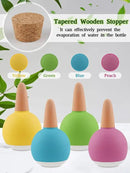 4Pcs Plant Watering Globes, Kalolary Large Terracotta Automatic Watering Stake Devices with Wooden Stopper for Pots, Planters, Indoor, Outdoor by GreenHaven Gardens