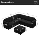 Belffin Modular Sectional Sofa with Storage Seats Velvet L Shaped Corner Couch Convertible Sectional Sofa with Chaise Black by CozyNest Decor
