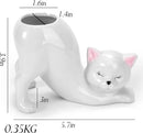 TOIVO Unique Cat Planter Pot，Indoor and Outdoor Plant Displays，Funny Ceramics Cat Flower Pot，Cat Gifts for Cat Lovers，Lovely Office Desk Room Home Decor (White, Small) by GreenHaven Gardens