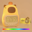 Capybara Alarm Clock with Night Light for Kids, 7 RGB Color Cute Alarm Clocks for Bedrooms Ok to Wake Clocks, Silicone Animal Tabletop Lamp for Teen Girls Boys by TinyTreasures Baby Boutique