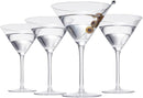 Crystal Martini Glass Set Of 4 10OZ Classic Luxury Cocktail With Bar Spoon Olive Picks Premium Hand by The Wine Savant