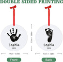 Baby Hand and Footprint Ornament - Baby's Frist Christmas Ornaments with Custom Photo, Name, Date - Personalized Baby Gifts, Newborn Keepsake, New Mom Gifts by TinyTreasures Baby Boutique