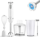 Immersion Blender Handheld 5 in 1 Hand Blender, 1000W Hand Mixer Stick, BPA-Free 12 Speed Handheld Blender with Mixing Beaker, Chopper, Whisk and Milk Frother for Soup, Sauce, Baby Food (White) by TinyTreasures Baby Boutique