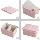 PRANDOM Large Stackable Storage Bins with Lids Fabric Decorative Storage Box Cubes Organizer Containers Baskets with Cover Handles Divider for Bedroom Closet Living Room 17.3x11.8x9.8 Inch 3 Pack by TinyTreasures Baby Boutique