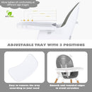 BABY JOY Convertible Baby High Chair, 3 in 1 Highchair w/Adjustable Legs, Dishwasher Safe Tray, Detachable PU Cushion, Footrest, 5-Point Harness for Babies Infants Toddlers (Gray) by TinyTreasures Baby Boutique